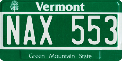 VT license plate NAX553