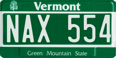 VT license plate NAX554