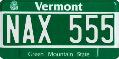 VT license plate NAX555