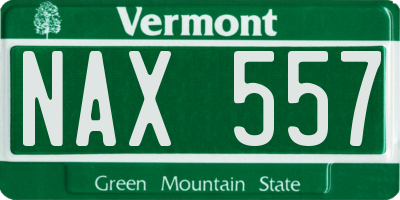 VT license plate NAX557