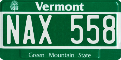 VT license plate NAX558