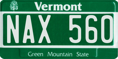 VT license plate NAX560