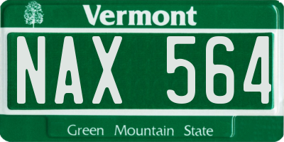 VT license plate NAX564