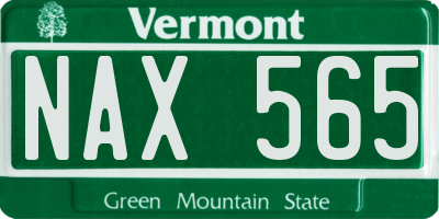 VT license plate NAX565