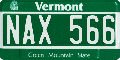 VT license plate NAX566