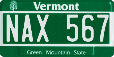 VT license plate NAX567