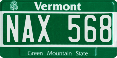 VT license plate NAX568