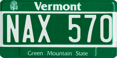 VT license plate NAX570