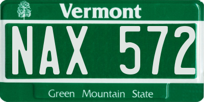VT license plate NAX572