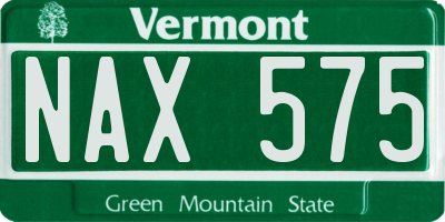 VT license plate NAX575