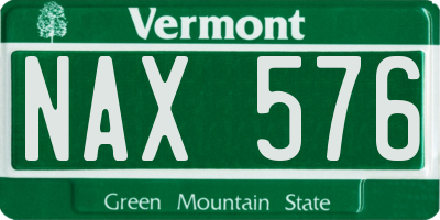 VT license plate NAX576