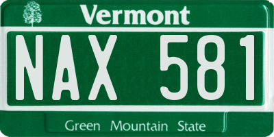 VT license plate NAX581