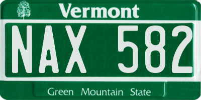 VT license plate NAX582