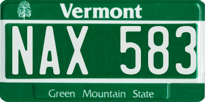 VT license plate NAX583