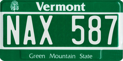 VT license plate NAX587