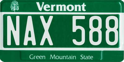 VT license plate NAX588