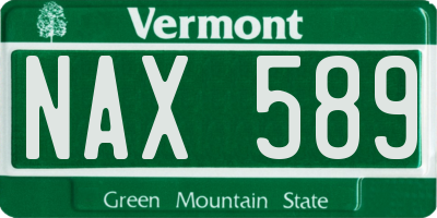 VT license plate NAX589