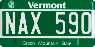 VT license plate NAX590