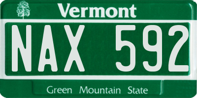 VT license plate NAX592