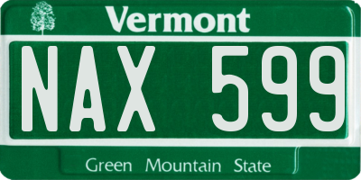 VT license plate NAX599