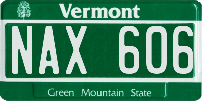 VT license plate NAX606