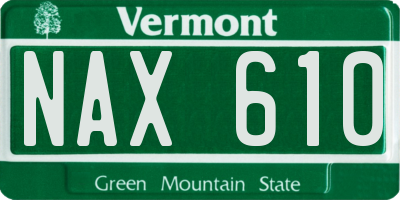 VT license plate NAX610