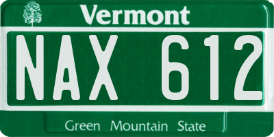 VT license plate NAX612
