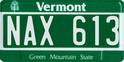 VT license plate NAX613