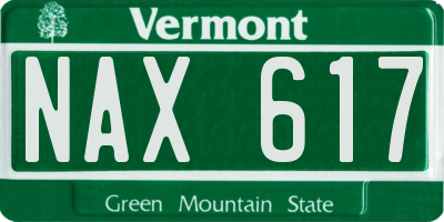 VT license plate NAX617