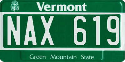 VT license plate NAX619