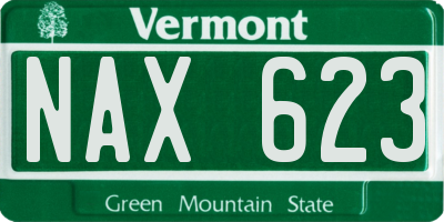 VT license plate NAX623