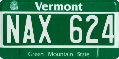 VT license plate NAX624