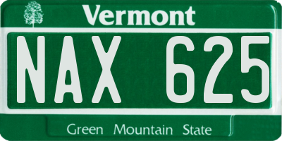 VT license plate NAX625