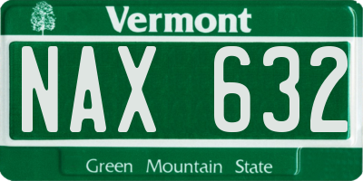 VT license plate NAX632