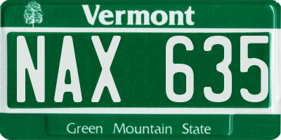 VT license plate NAX635