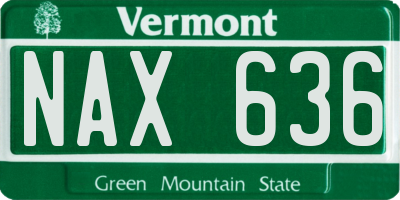 VT license plate NAX636