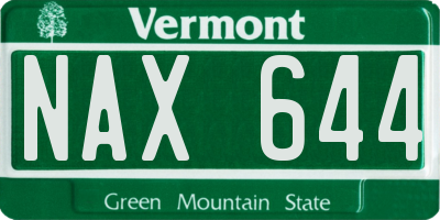 VT license plate NAX644