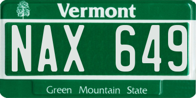 VT license plate NAX649