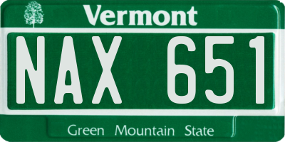 VT license plate NAX651