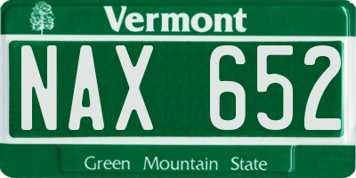 VT license plate NAX652