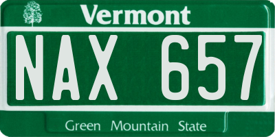 VT license plate NAX657