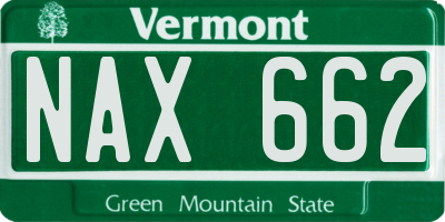 VT license plate NAX662
