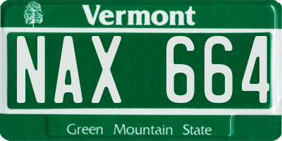VT license plate NAX664
