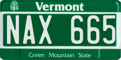 VT license plate NAX665