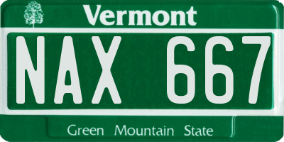 VT license plate NAX667
