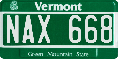 VT license plate NAX668