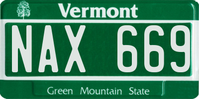 VT license plate NAX669