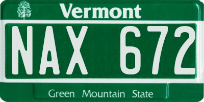 VT license plate NAX672