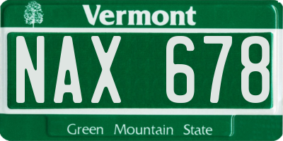 VT license plate NAX678