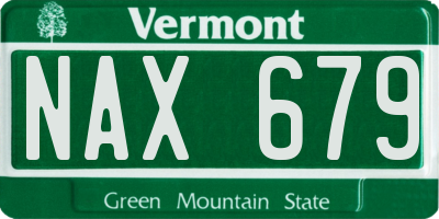 VT license plate NAX679